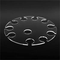 Plateau de service suspendu en acrylique personnalisé pour flûtes à champagne, support rond en lucite pour 10 verres à vin, porte-gobelets à champagne pour fêtes et mariages