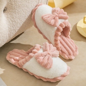 Zapatilla de invierno <span class=keywords><strong>para</strong></span> hombre y mujer, con lazo, piel esponjosa, peluda, <span class=keywords><strong>casa</strong></span>, interior, cálida - Product Image 5