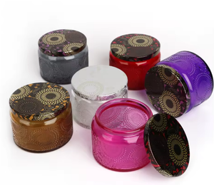 Frascos de vidrio cilíndricos de 120 ml y 250 ml, frascos para velas, frascos para aromaterapia, frascos con relieve - Product Image 2