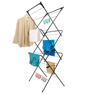 Cheap Price Foldable Metal <b>Laundry</b> Drying Rack for Bathroom with Hanger - Product Image 1