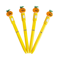 O & Q superventas Halloween calabaza bolígrafos diseño de plástico para niños 0,7mm para papelería escolar juguete Hallowmas suministros