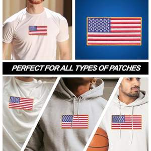 Patch brodé DigiEMB drapeau américain 5x2,6 pouces, thermocollant pour vestes, chapeaux, en feutre avec bordure jaune, lot de 11 pièces - Product Image 6