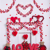 Vente flash Saint-Valentin Rouge Rose Blanc Cœur Paillettes Décoration suspendue pour mariage Fête Galentines Décorations Fournitures