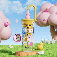Bouteille d'eau sans BPA C713, design cartoon, pour garçons, filles, étudiants, sport, gourde créative pour enfants, gobelet en plastique