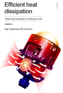 Với bóng mang Fan <span class=keywords><strong>2.5</strong></span> inch LED ống kính máy chiếu đèn pha HID Kit 100W 80W 6000K xe đèn pha thay thế bóng đèn - Product Image 6