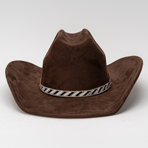 Sombrero de Vaquero Occidental Retro de Lujo, Unisex, de Ala Ancha, para Viajes al Aire Libre, Fiestas, Uso en Todas las Estaciones, con Banda de Diamantes de Imitación - Product Image 5