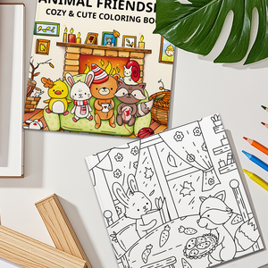 สมุดระบายสีสำหรับเด็กอนุบาลสมุดระบายสีและหนังสือดูเดิลมิตรภาพกับสัตว์ - Product Image 4