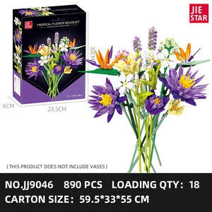 JIESTAR JJ9046 891 Piezas Serie Flores Ramo de Aves del Paraíso Bloques de Construcción Modelo Técnico Juguete Educativo Regalo Festivo - Product Image 6