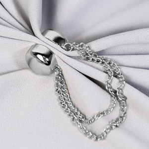 Magnetic Knitted Belt With <b>Chain</b> Adjustable <b>Waist</b> Cinching For Tops Shortening No Sewing Required - Product Image 1