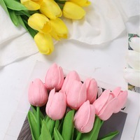 Buket Bunga Tulip Buatan untuk Properti Fotografi Pernikahan, Dekorasi Rumah dan Luar Ruangan, Tulip Lateks Imitasi, Bunga Sentuhan Asli Buatan