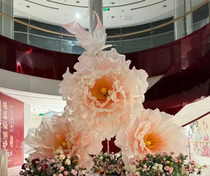 Décoration intérieure fleur centre commercial affichage 3 <span class=keywords><strong>M</strong></span> <span class=keywords><strong>fleurs</strong></span> artificielles blanc/rose papier Organza <span class=keywords><strong>fleurs</strong></span> géantes pour la décoration de mariage - Product Image 5