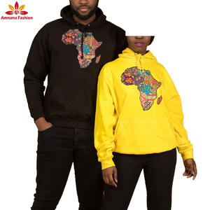 En gros longs sweats à capuche africain 100% coton cire imprime tissu kente sport <span class=keywords><strong>Couple</strong></span> <span class=keywords><strong>tenue</strong></span> à manches longues Prix le plus bas - Product Image 2