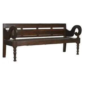 Banc en teck massif 196x68x82 75:00 Sculpté - Product Image 1