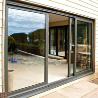 Porte coulissante moderne en aluminium avec double vitrage en verre trempé certifié CE pour usage commercial et résidentiel