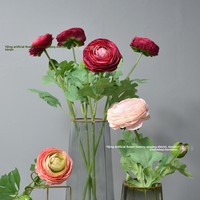 2 Tangkai Bunga Sutra Buatan Berkualitas Tinggi, Realistis, Multi-petal Peony untuk Dekorasi Rumah, Ruang Tamu, dan Pernikahan