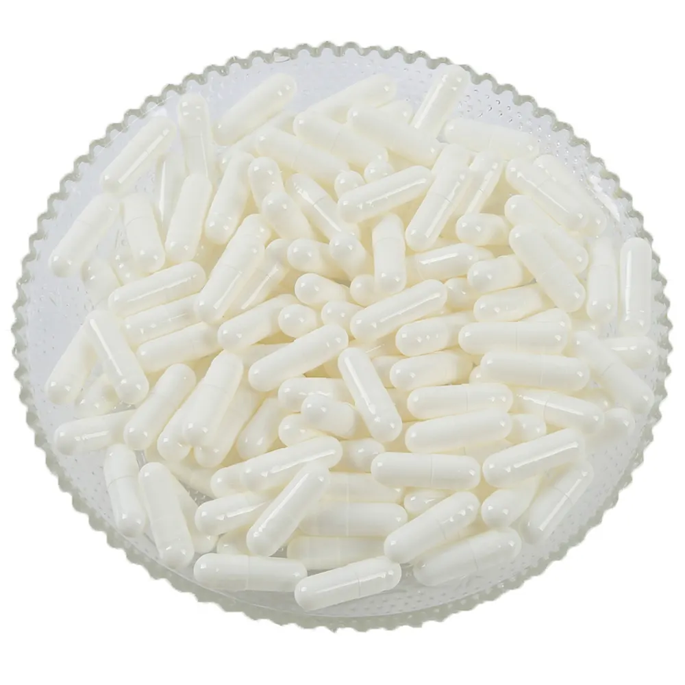 आकार 0 1 2 सफेद कैप्सूल जिलेटिन या वेज कोशेर/हलाल खाली कैप्सूल