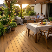 Terrasse de villa moderne de luxe en composite WPC - Planches de terrasse à double verrouillage, lisses, imperméables, antidérapantes, écologiques, pour l'extérieur