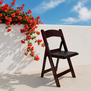 Resin Modern Folding <b>Chair</b> Mahogany-Waterproof <b>Stackable</b> Eco-Friendly Lightweight Comfortable Outdoor <b>Dining</b> Bedroom Warehouse - Product Image 1