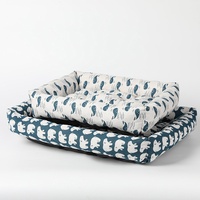 Lit pour animaux de compagnie de luxe en lin antidérapant de haute qualité, lit pour chien pliable apaisant, vente en gros pour petits animaux