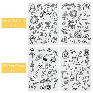 Vente chaude Halloween thème de Noël A5 taille broderie auto-adhésive soluble dans l'eau avec tissu non tissé dissous - Product Image 3