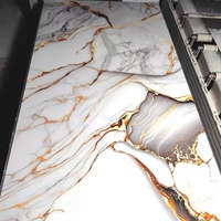 Panel de Pared de PVC Ecológico de Lujo, Impermeable, Resistente al Fuego, 4x8, Decorativo para Interiores, con Acabado de Mármol UV, Garantía de 5 Años para Uso Doméstico