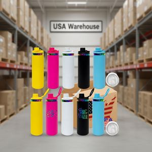 Vaso Portátil con Tapa Abatible, Antiderrames, con Recubrimiento en Polvo Arcoíris, 20 oz, para Deportes y Actividades al Aire Libre - Product Image 1