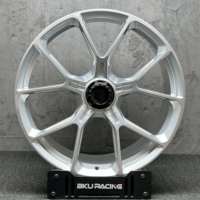 Jantes Bku forgées à verrouillage central factices 5x130 pour Porsche 911 992 991 997 GTS GT3 RS 19 20 21 pouces, jantes en alliage brossé argenté