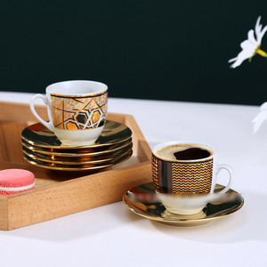 Ensemble de tasses à boisson en céramique 6 pièces Ensemble de tasses à café de style européen pour les cadeaux promotionnels arabes et éthiopiens pour la table basse - Product Image 6