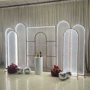 Décoration de fête intérieure lisse, toile de fond LED, cadre en métal blanc, film LED, arche de toile de fond, support en métal - Product Image 4
