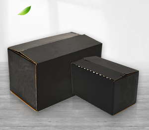 黑色运输盒定制标志纸盒带拉链撕条环保定制标志印刷黑色邮件盒 - Product Image 4