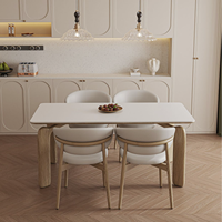 Ensemble table à manger antique italienne de luxe Mobilier de salle à manger moderne 6 places avec marbre artificiel pour hôtels