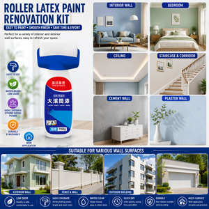 Kit Profesional de Rodillos para Repintado de Paredes, Juego de Herramientas para Reparación y Decoración de Paredes con Pintura de Látex - Product Image 5