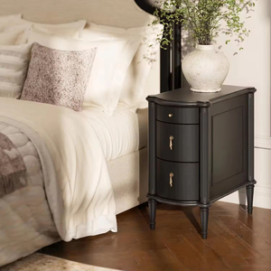 Поворотный прикроватный столик в скандинавском стиле с ящиками для хранения, из шпонированного дерева - Product Image 3