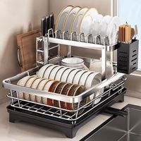 Égouttoir multi-styles en acier inoxydable 304 pour bols et assiettes, étagère de cuisine, panier de séchage latéral pour évier pour le rangement des ustensiles et de la vaisselle