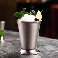 Verre à cocktail Unisweet en acier inoxydable pour Mint Julep, avec bord festonné, pour Mojito, capacité 400 ml, design moderne et minimaliste