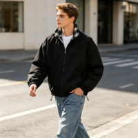 Veste à carreaux personnalisée coupe-vent vintage en polyester légère et décontractée pour homme – Vêtement de sport streetwear