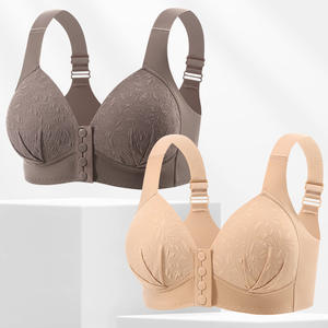 Nouveau soutien-gorge push-up pour maman, grande <span class=keywords><strong>taille</strong></span>, respirant, confortable, absorbant la transpiration, sans armatures, avec boucle frontale, grande poitrine, <span class=keywords><strong>plus</strong></span> petit volume, froncé - Product Image 1