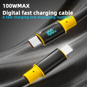 Cao cấp PVC 5A 100cm LED hiển thị Loại C Sạc Dây 100W Type-C để USB-C Cáp PD 3.0 sạc nhanh 100W USB C cáp 2 m - Product Image 4