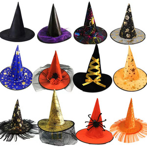 2024 all'ingrosso forniture per feste decorazioni dorature di Halloween cappelli da strega femminili vestito magico cappello da mago - Product Image 4