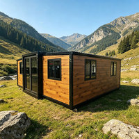 Maison conteneur extensible à double aile de 20 et 40 pieds, design moderne, 2 à 4 chambres, style ferme résidentielle, bâtiment préfabriqué