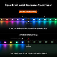BTF-LIGHTING Bande lumineuse LED flexible à pixels RGB adressables individuellement, homologuée UL, DC12V, WS2815, double signal, 30, 60, 144 LED