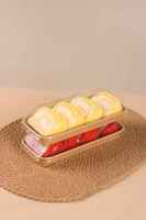 Boîtes à sushi jetables biodégradables en papier kraft, personnalisables, avec revêtement UV, design rectangulaire, pour salades et pique-niques commerciaux