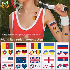 Globale Nationale PVC Wasserdichte Amerikanische Football-Fans Flagge Farbige Gesichts-Dekorative Tattoo-Aufkleber Spiel Persönliches Geschenk - Product Image 3