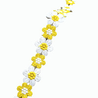 Ruban de dentelle guipure multicolore à motif marguerite, broderie florale, applique pour la couture de vêtements, le bricolage et la décoration de robes Abaya
