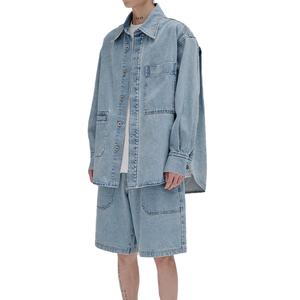 Veste en jean bleu ciel vintage pour homme, 100 % coton, de haute qualité, coupe courte, personnalisable en gros - Product Image 3