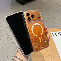 Coque de téléphone transparente magnétique en résine arc-en-ciel avec paillettes pour iPhone 17 Air 16 15 Pro Max, étui de luxe transparent en TPU à faire soi-même