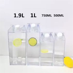 Factory Wholesale Plastic Cups 500Ml 16Oz BPA Free Acrylic <b>Clear</b> Cute Juice Milk Carton <b>Water</b> <b>Bottle</b> for Custom Logo - Product Image 6