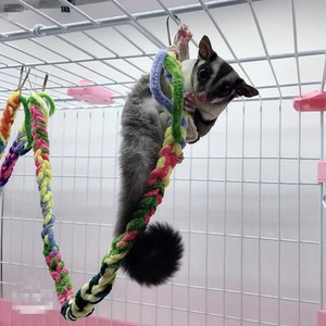 Parque infantil multifuncional para mascotas pequeñas: <span class=keywords><strong>Escalera</strong></span> de escalada para hámster, puente de cuerda de ardilla y juego de columpio de percha de algodón colorido para loros - Product Image 1