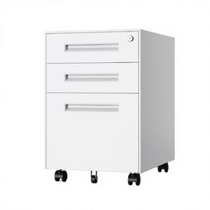 Moderno Armadio Portadocumenti in Acciaio con 3 Cassetti Regolabili per Soggiorno e Ufficio - Product Image 4