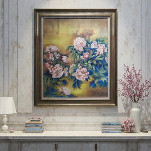 Dipinti Floreali Moderni Fatti a Mano su Pietra Arenaria, Arte Murale in Stile Cinese per Arredamento Casa e Ornamento Floreale, Opera d'Arte Elegante di Grandi Dimensioni - Product Image 4